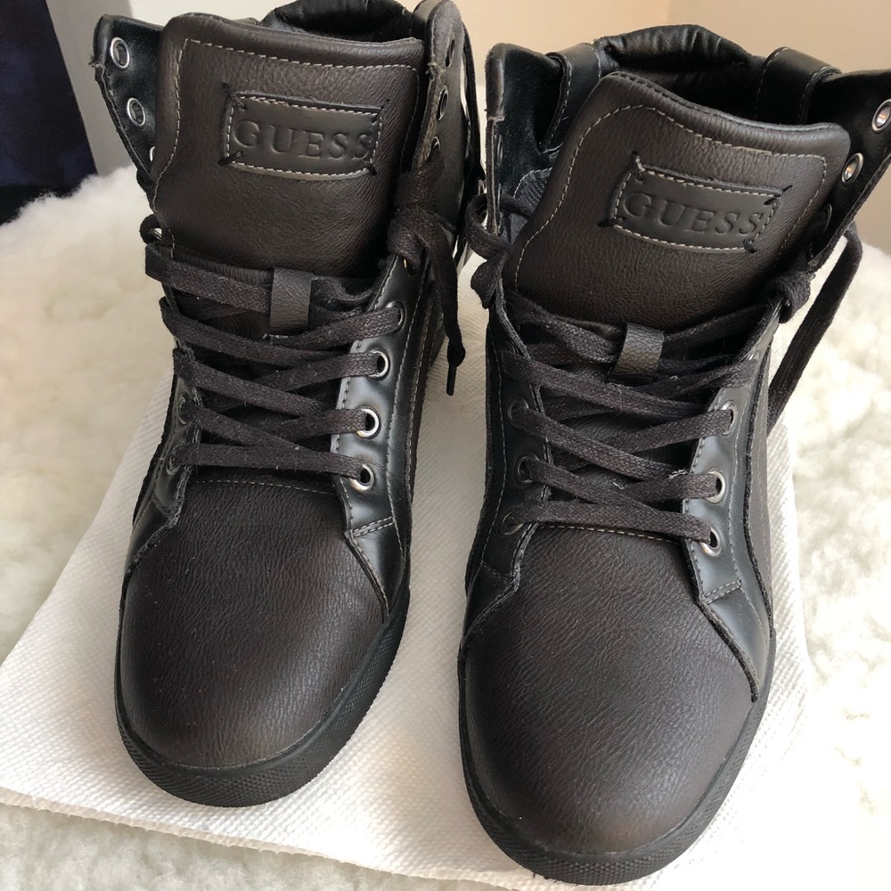 Men's Black Hi Top Sneakers GUESS